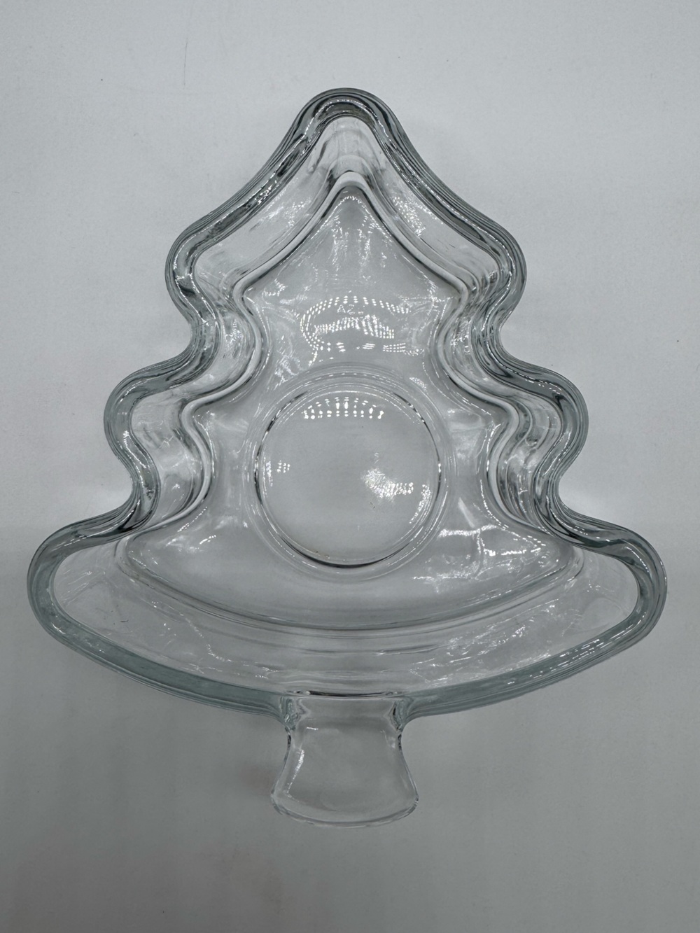 Vintage Clear Glass Christmas Tree Tealight Candle Holder Made in USA